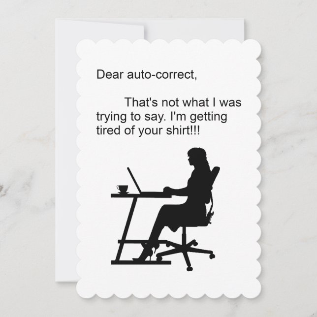 Dear Autocorrect Announcement (Front)