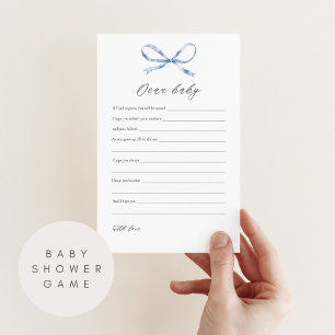 Dear Baby Baby Shower Game Card with Blue Bow