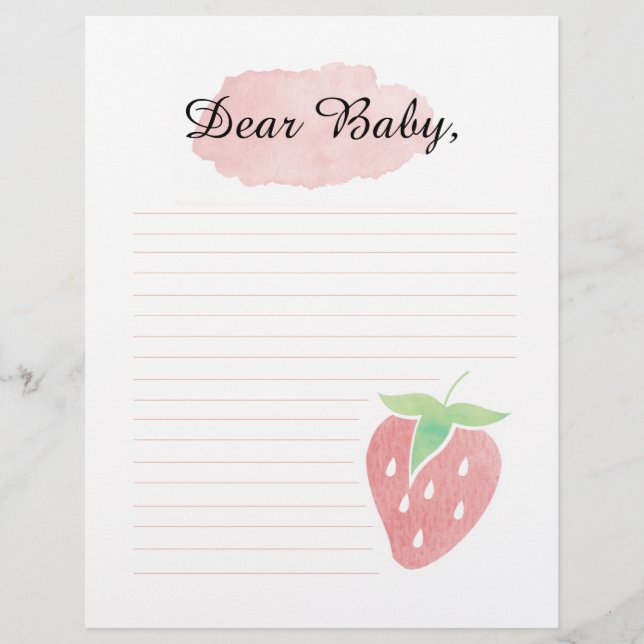 Dear Baby Berry First Time capsule letter Letterhead (Front)