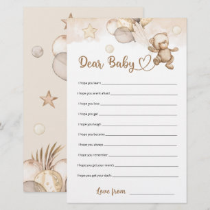 Dear Baby Wishes Baby Bear Baby Shower Game