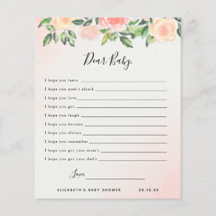 Dear Baby Wishes Baby Shower Game