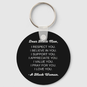Dear Black Man Black Love Black Relationships Keychain