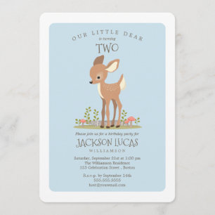 Dear Boy Little Deer Child's Birthday Party Invitation