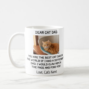 Dear Cat Dad, Personalized cat's photo and name Coffee Mug