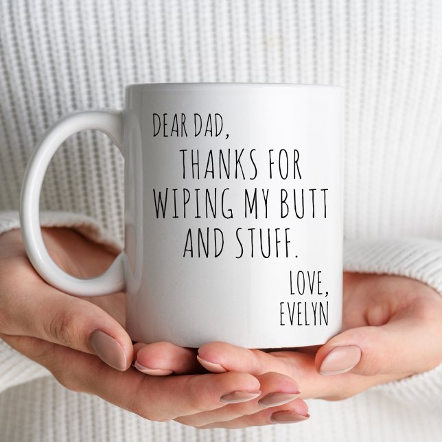 Dear Dad Fathers Day Gift From Daughter Son Wife Coffee Mug (Creator Uploaded)