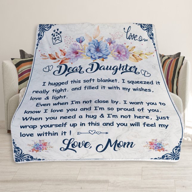 Dear Daughter Blanket, Gift For Birthday  Fleece Blanket (Creator Uploaded)