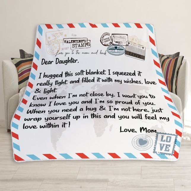 Dear Daughter Blanket, Gift for Daughter Fleece Blanket (Creator Uploaded)