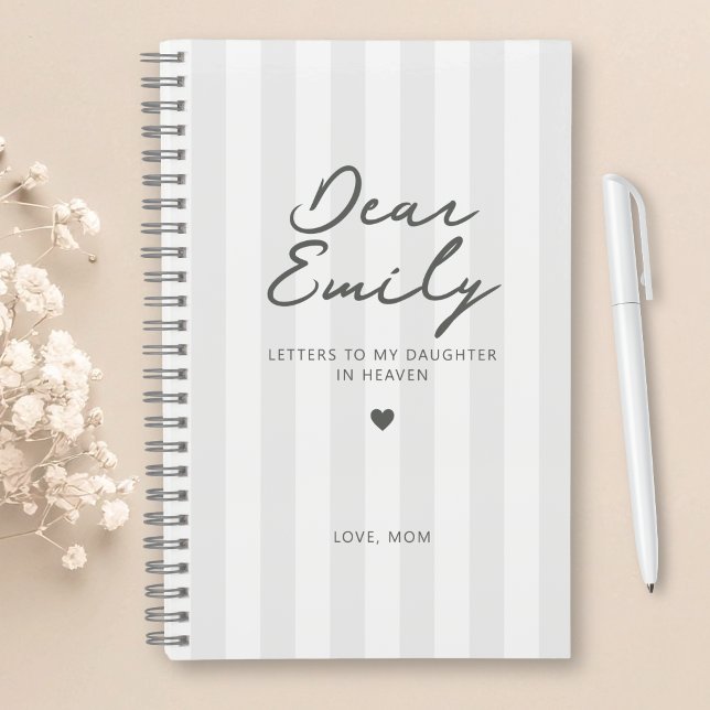 Dear Daughter Grief Journal in Grey Stripe (Creator Uploaded)
