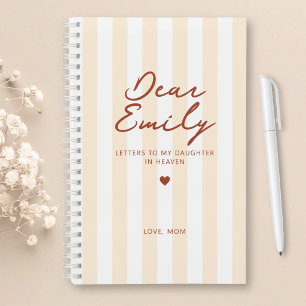 Dear Daughter Grief Journal in Orange Stripe