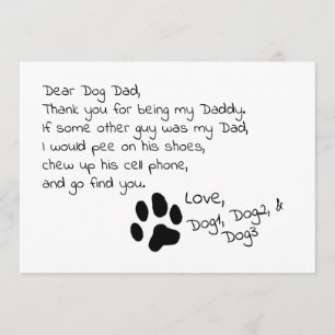 Dear Dog Dad Mom Customizable Pet Name Card