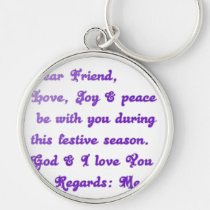 "Dear Friend" Festive Season Greeting Keychain