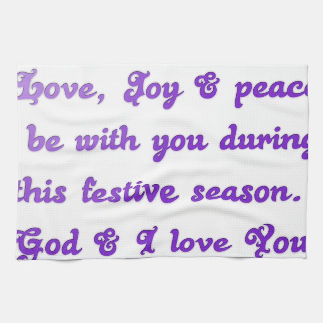 "Dear Friend" Festive Season Greeting Kitchen Towel (Horizontal)