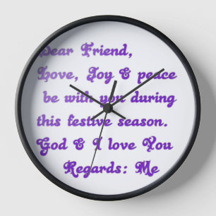 "Dear Friend" Festive Season Greeting Wall Clock