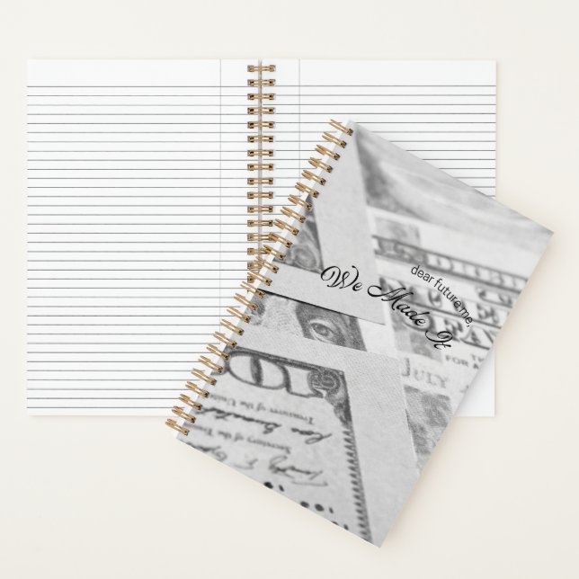 Dear Future Me, We Made It | Black And White Goal  Notebook (Inside)