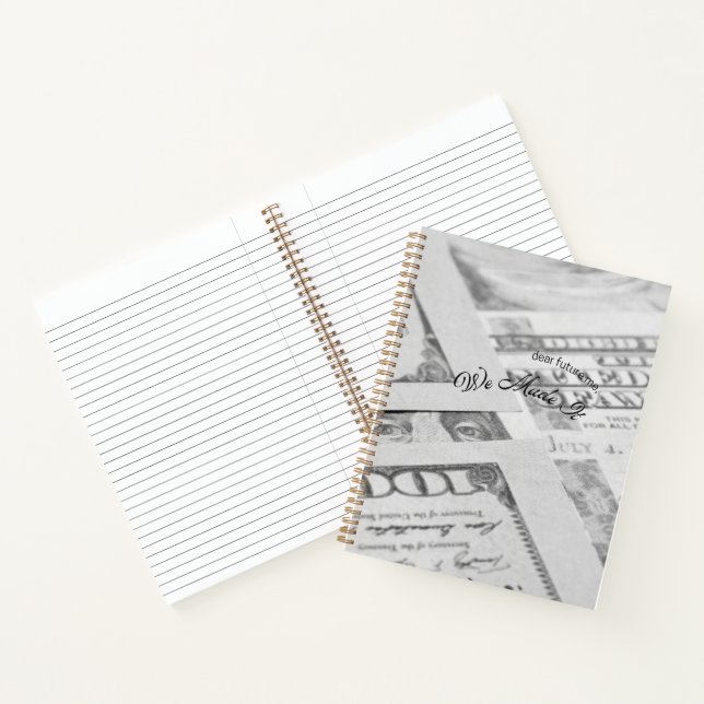 Dear Future Me, We Made It | Black And White Goal  Notebook (Inside)