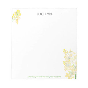 Dear God, be with me Yellow Hyacinth Notepad