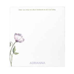 Dear God, help me Floral Notepad