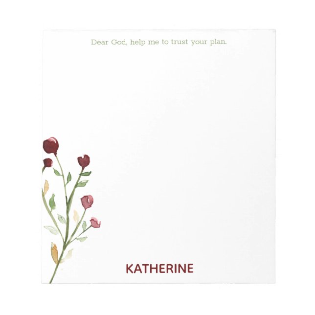 Dear God, help me to trust Notepad (Front)