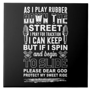 Dear God Protect My Sweet Ride Biker Gift Tile