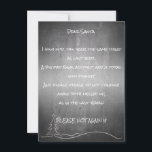Dear good Santa<br><div class="desc">Funny greetings and wishes to Santa Claus in front of a chalkboard background.
Back is provided with white Liniatur.</div>