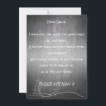 Dear good Santa<br><div class="desc">Funny greetings and wishes to Santa Claus in front of a chalkboard background.
Back is provided with white Liniatur.</div>