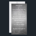 Dear good Santa<br><div class="desc">Funny greetings and wishes to Santa Claus in front of a chalkboard background.
Back is provided with white Liniatur.</div>