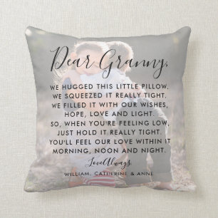 Dear Granny Custom Message Photo Mother's Day Throw Pillow