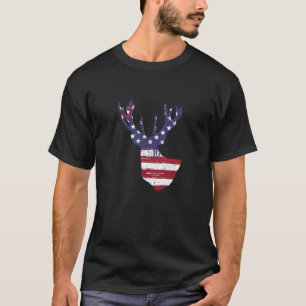 Dear Head 4th of July American Flag Independence T-Shirt