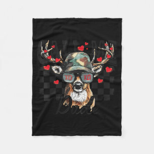 Dear Hunting Valentines Day Call Me Dude Valentine Fleece Blanket