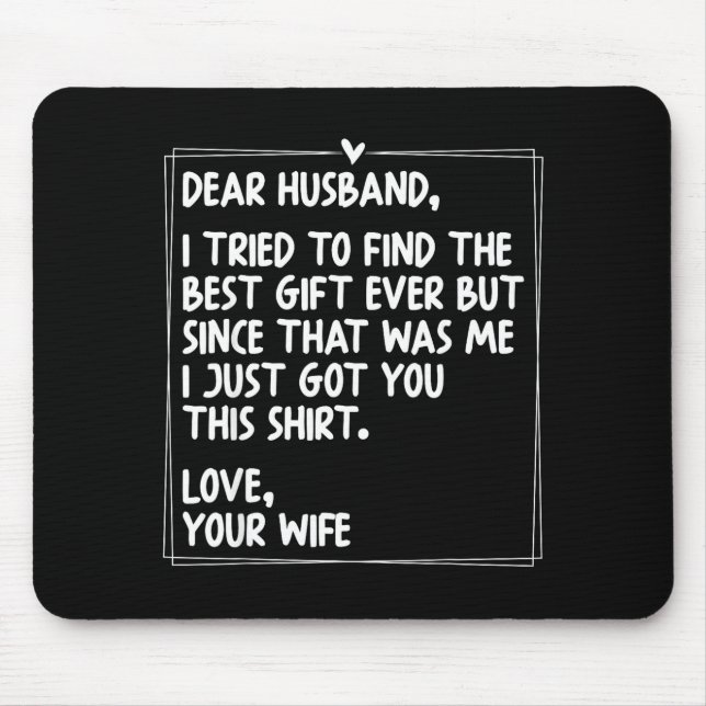 Dear Husband Matching Couples Style For Him And He Mouse Pad (Front)