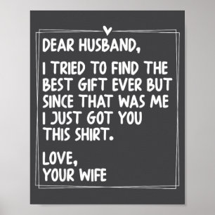 Dear Husband Matching Couples Style For Him And He Poster