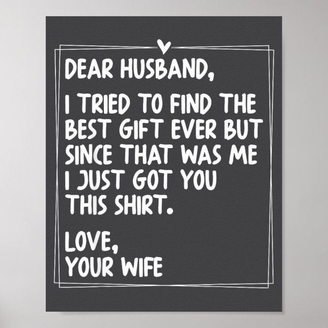 Dear Husband Matching Couples Style For Him And He Poster (Front)