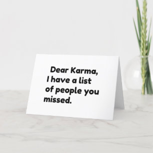 Dear Karma Holiday Card