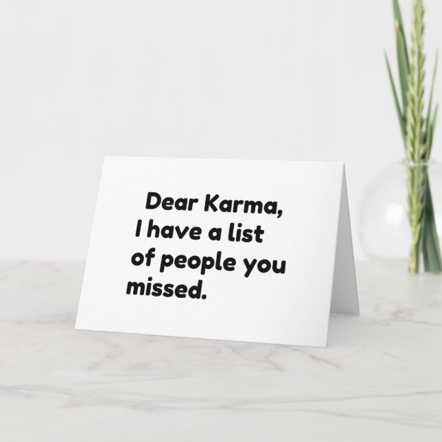 Dear Karma Holiday Card (Front)