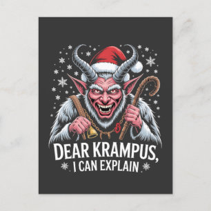 Dear Krampus I Can Explain Christmas Santa Invitation Postcard