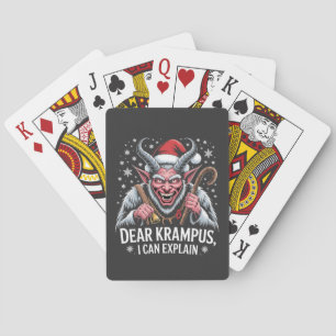 Dear Krampus I Can Explain Christmas Santa Playing Cards