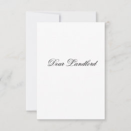 Dear Landlord greeting card