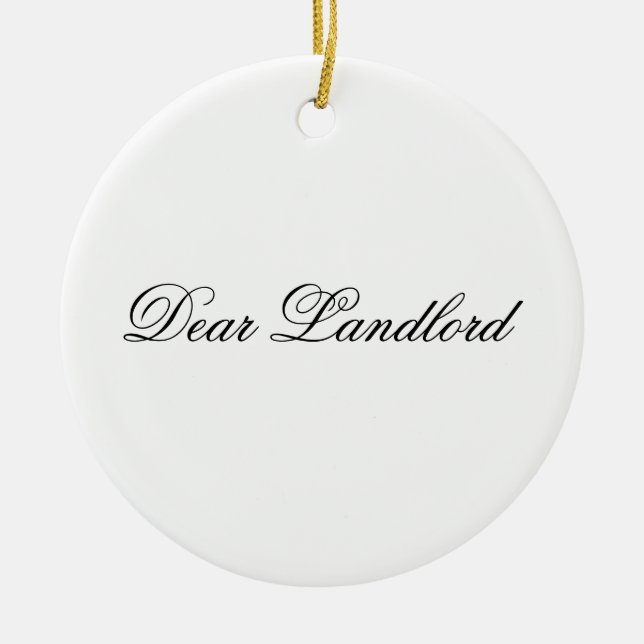 Dear Landlord Ornament (Front)