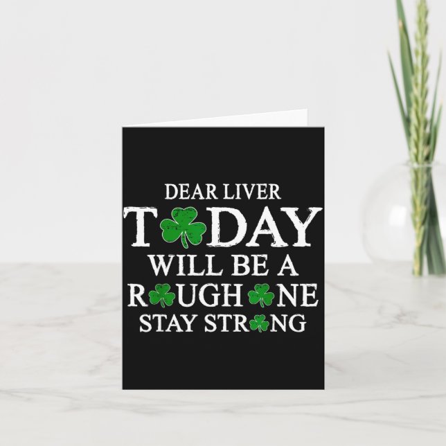 Dear Liver Irish St Patricks Day Men  Card (Front)