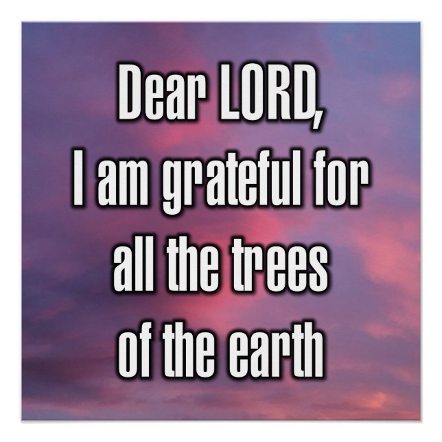 Dear LORD, I am grateful for all the trees... Poster (Front)