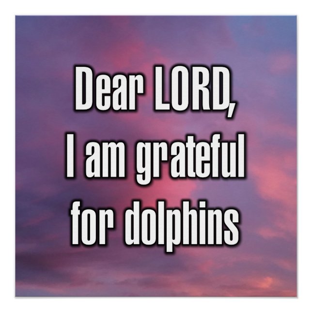 Dear LORD, I am grateful for dolphins Poster (Front)