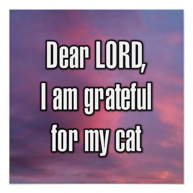 Dear LORD, I am grateful for my cat Poster (Front)