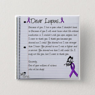 Dear Lupus.. 2 Inch Square Button