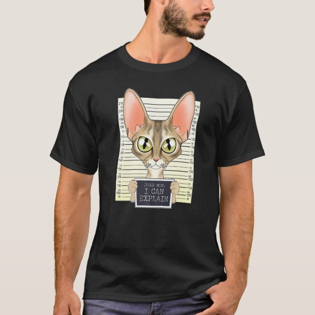 Dear Mom I Can Explain I Devon Rex Cat Mom I Devon T-Shirt (Front)