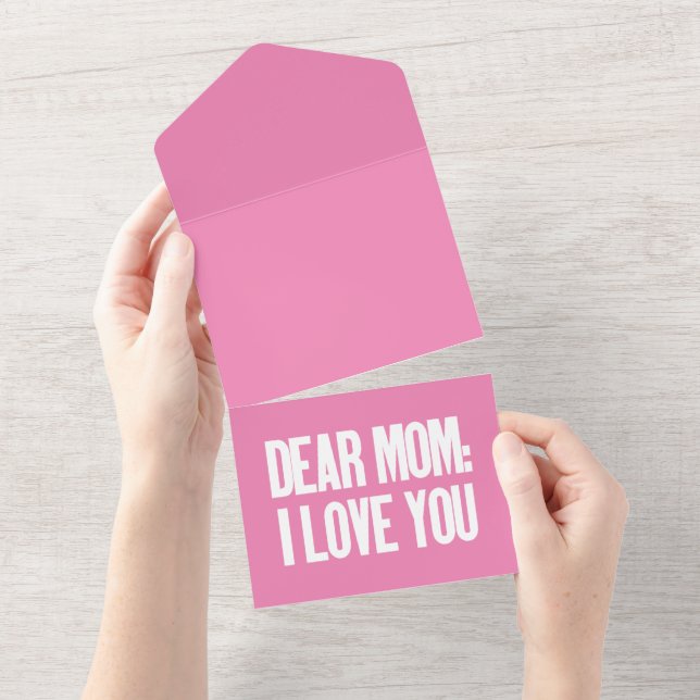 Dear Mom I Love You All In One Invitation (Tearaway)
