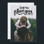 Dear Mom I Love You Hand Lettering Mother's Day Card<br><div class="desc">Whimsical Happy Mother's Day flat card featuring hand lettering "dear mom: I love you" and floral pattern. Customize this card by adding your own photo and texts. This card will also be perfect as a birthday gift.</div>