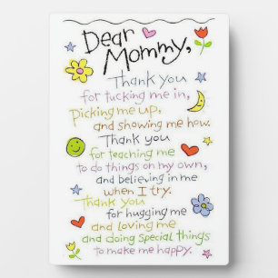 Dear mommy plaque