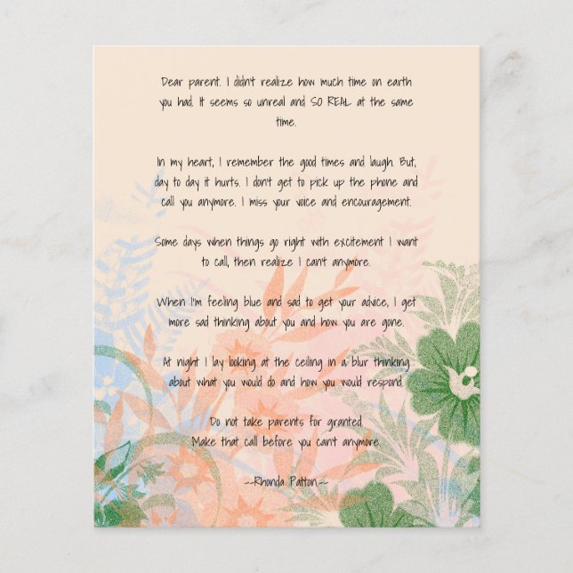 Dear parent flyer (Front)