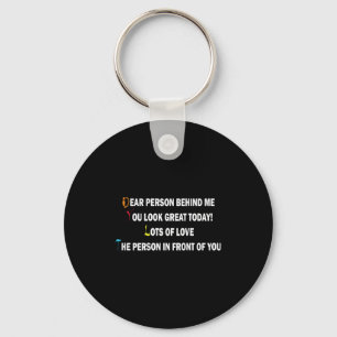 Dear Person Behind Me Funny Retro Quotes & App Keychain