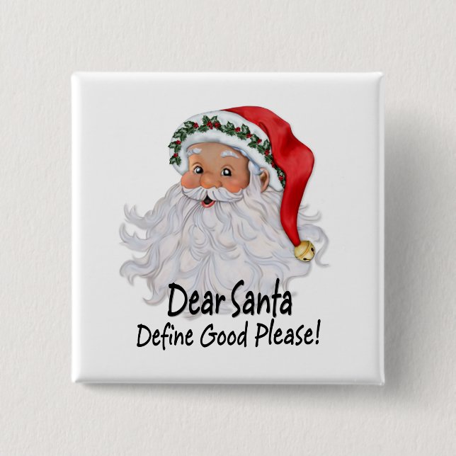 Dear Santa 2 Inch Square Button (Front)